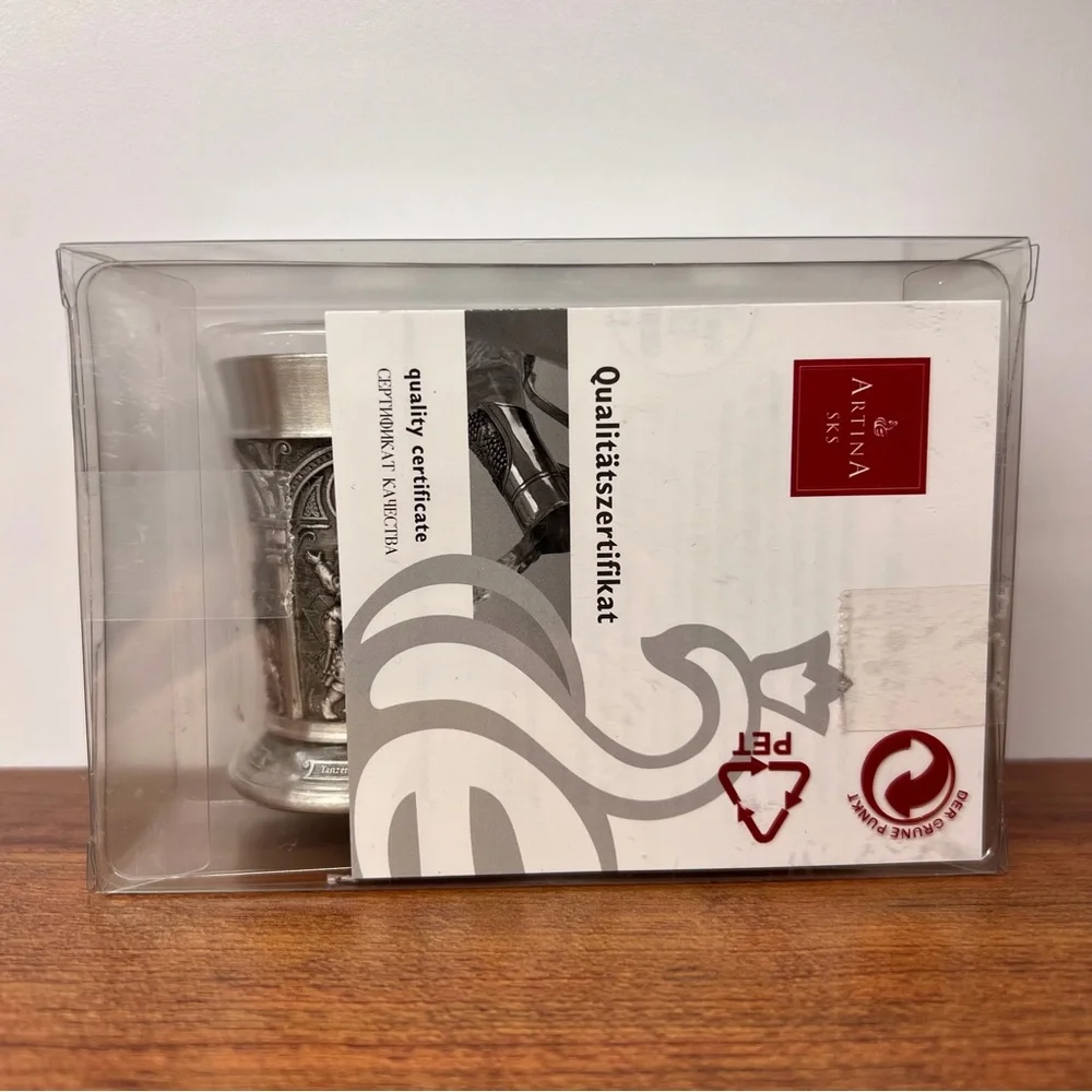 NEW Disney EPCOT ARTINA SKS ETCHED PEWTER SHOT GLASS SET OF 2 MADE IN GERMANY